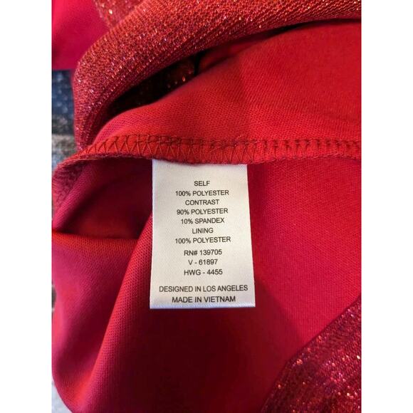 Honey & Rosie- NWT Red Shimmer Halter Cut Semi/Formal Dress -XS - Picture 7 of 8